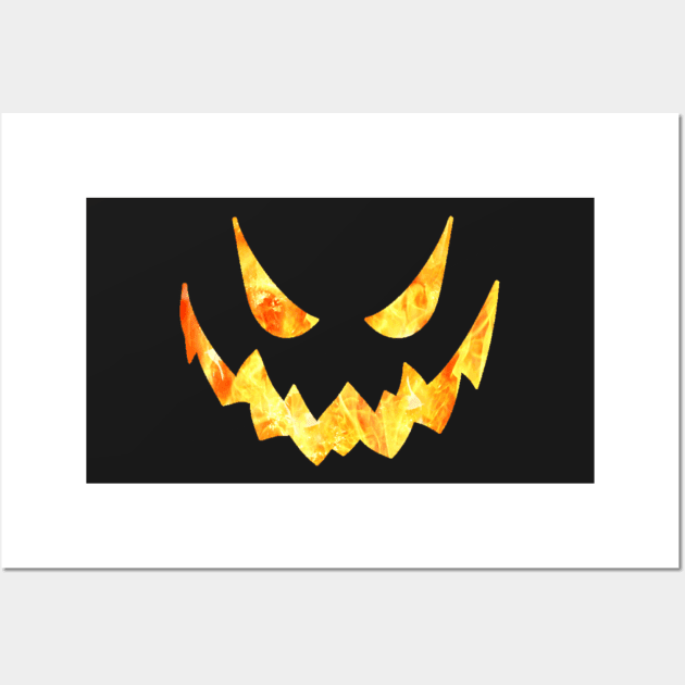 halloween scary evil pumpkin funny pumpkin head Wall Art by oemsanex